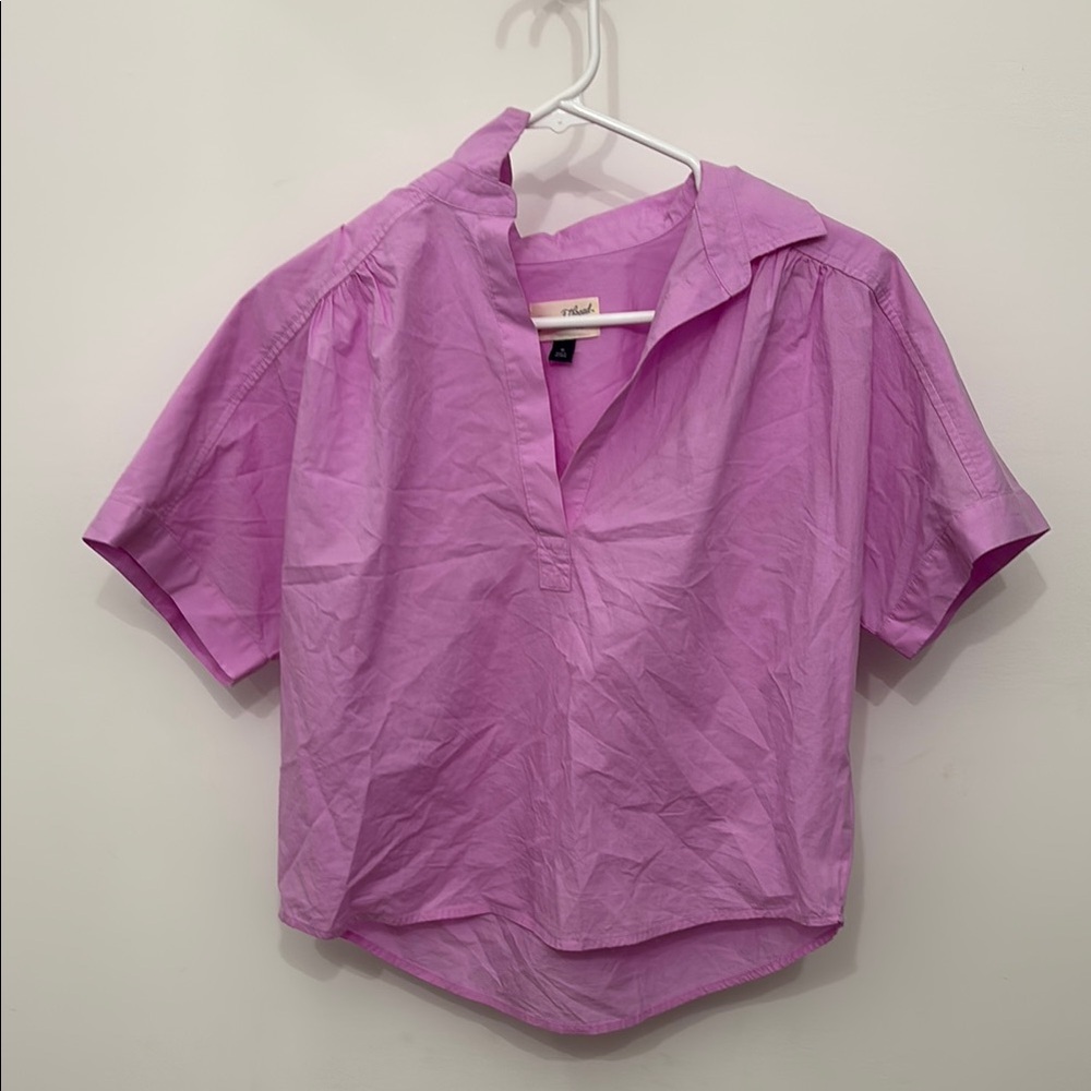 Universal Thread Purple Short Sleeve Button Down Blouse